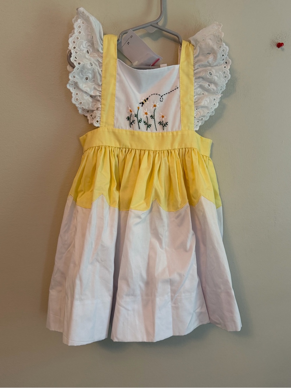 The Proper Peony Yellow and White Floral Embroidered Sundress
